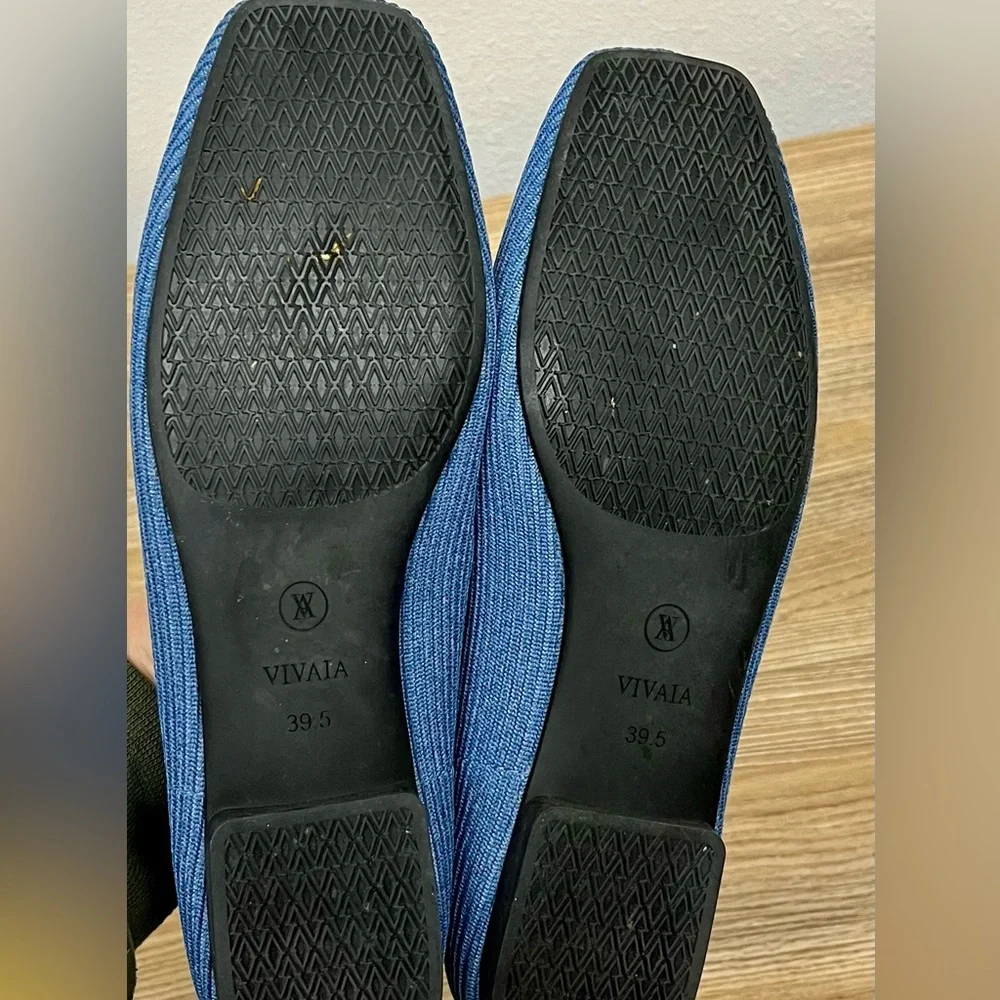 Vivaia | Margot 2.0 Square Toe Ballet Flats in Denim Blue Size 9 - Picture 9 of 9
